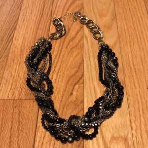 chunky gold and black beaded necklace (adjustable)